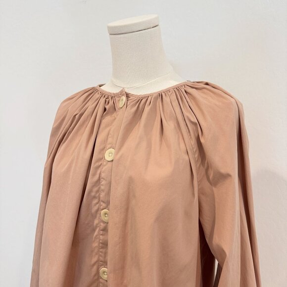 J. Crew Tie Sleeve Button Front Lightweight Cotton Poplin Mini Shirt Dress Large - Picture 2 of 8